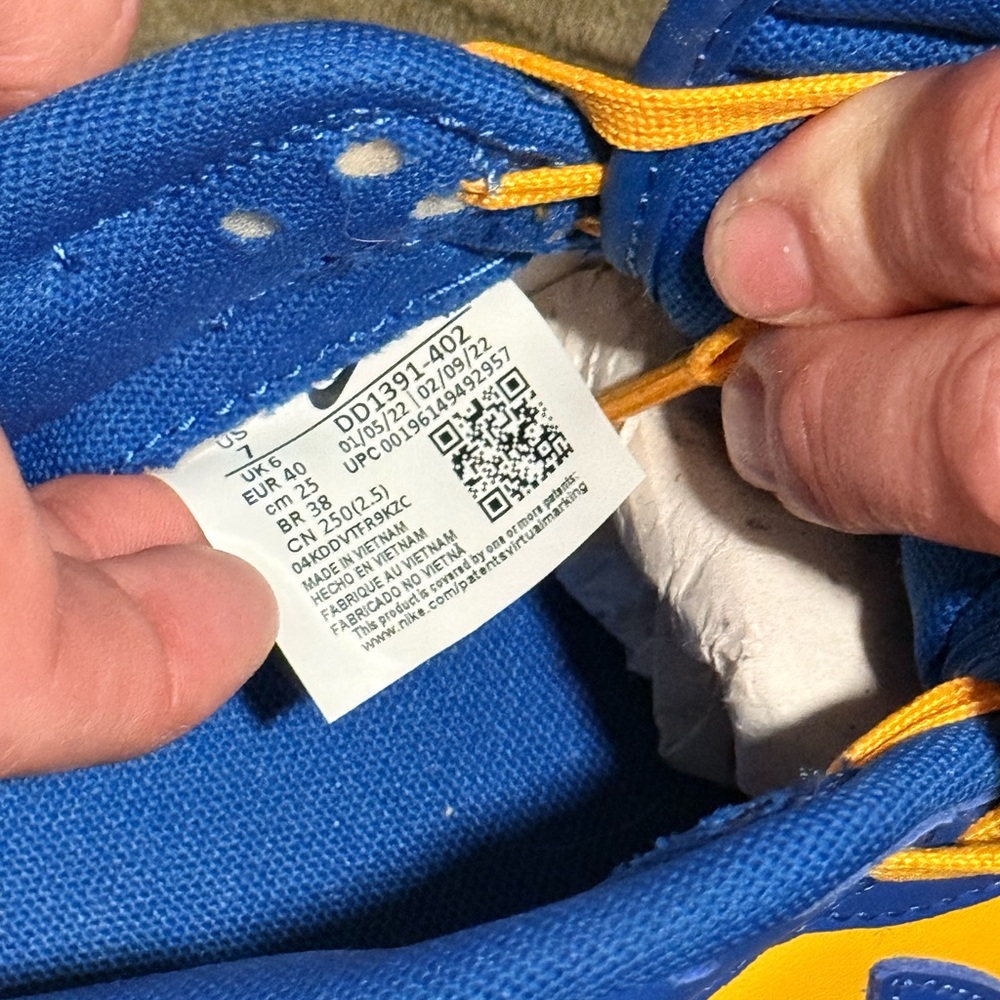 Nike Bold Blue and Yellow Athletic Shoes - Picture 7 of 7
